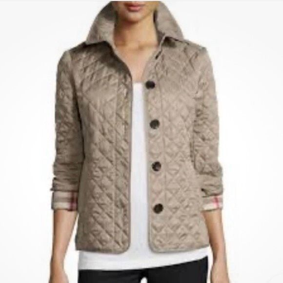 Authentic Burberry Tan Quilted Puffer Jacket - Picture 1 of 14